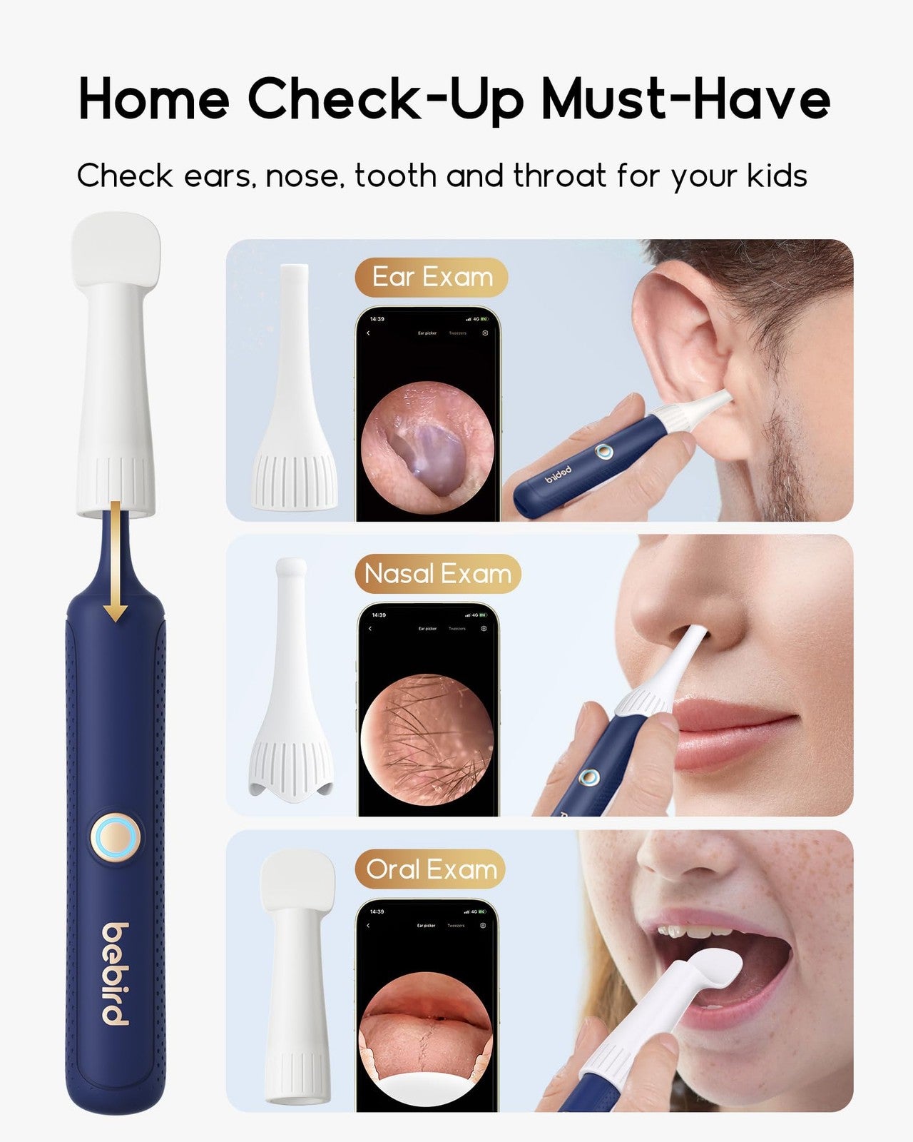 Ear Cleaning Camera Wax Removal Tool Flexible Otoscope for Adults & Kids